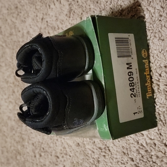 Like New Timberland Hard Bottom Crib Field Black Boots Sz 1c - Picture 3 of 5